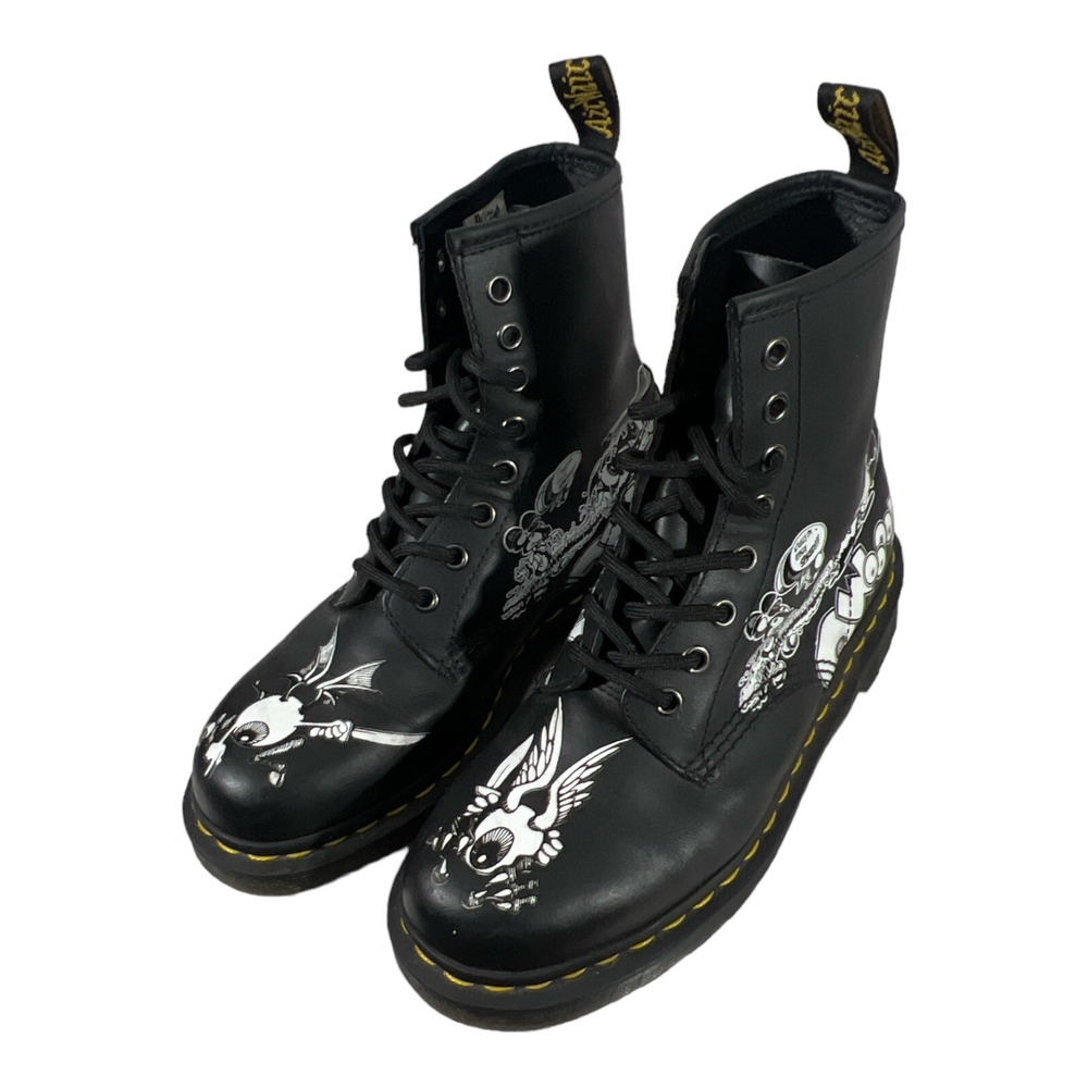 Dr Martens Rick Griffin Leather Boot Pair (1460) - US 6 Black